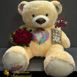 AP-08 Oso grande con Bouquet y Chocolates